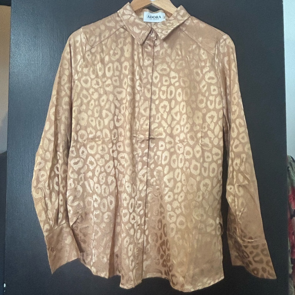 Adora Tan Leopard Print Blouse